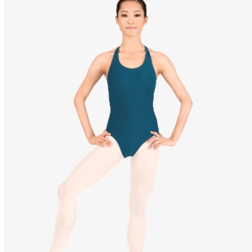 Theatricals halter leo teal blue (XS)